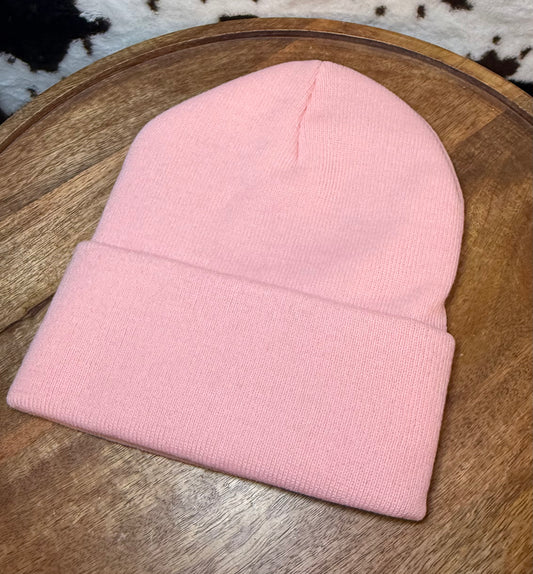BEANIE WITH 1 PATCH- LIGHT PINK