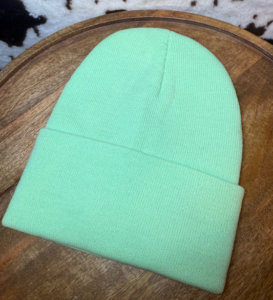 BEANIE WITH 1 PATCH- MINT